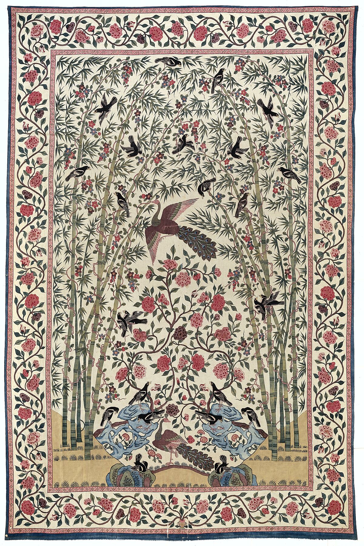 Palempore - anonymous, c. 1750 - c. 1775 a type of hand-painted and mordant-dyed bed cover that was made in India for the export market during the 18th century and very early 19th century.