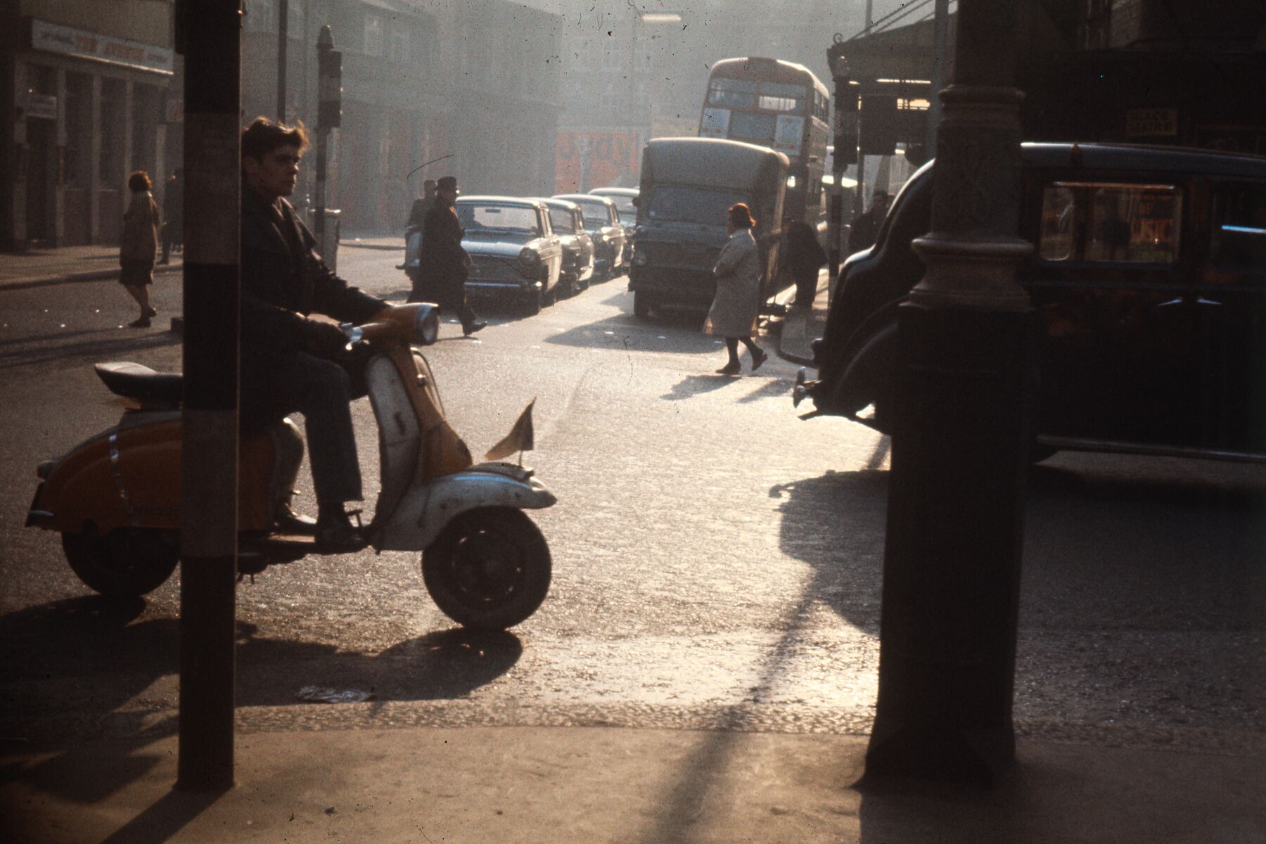Man on Moped in London by Bob Hyde - c. 1963