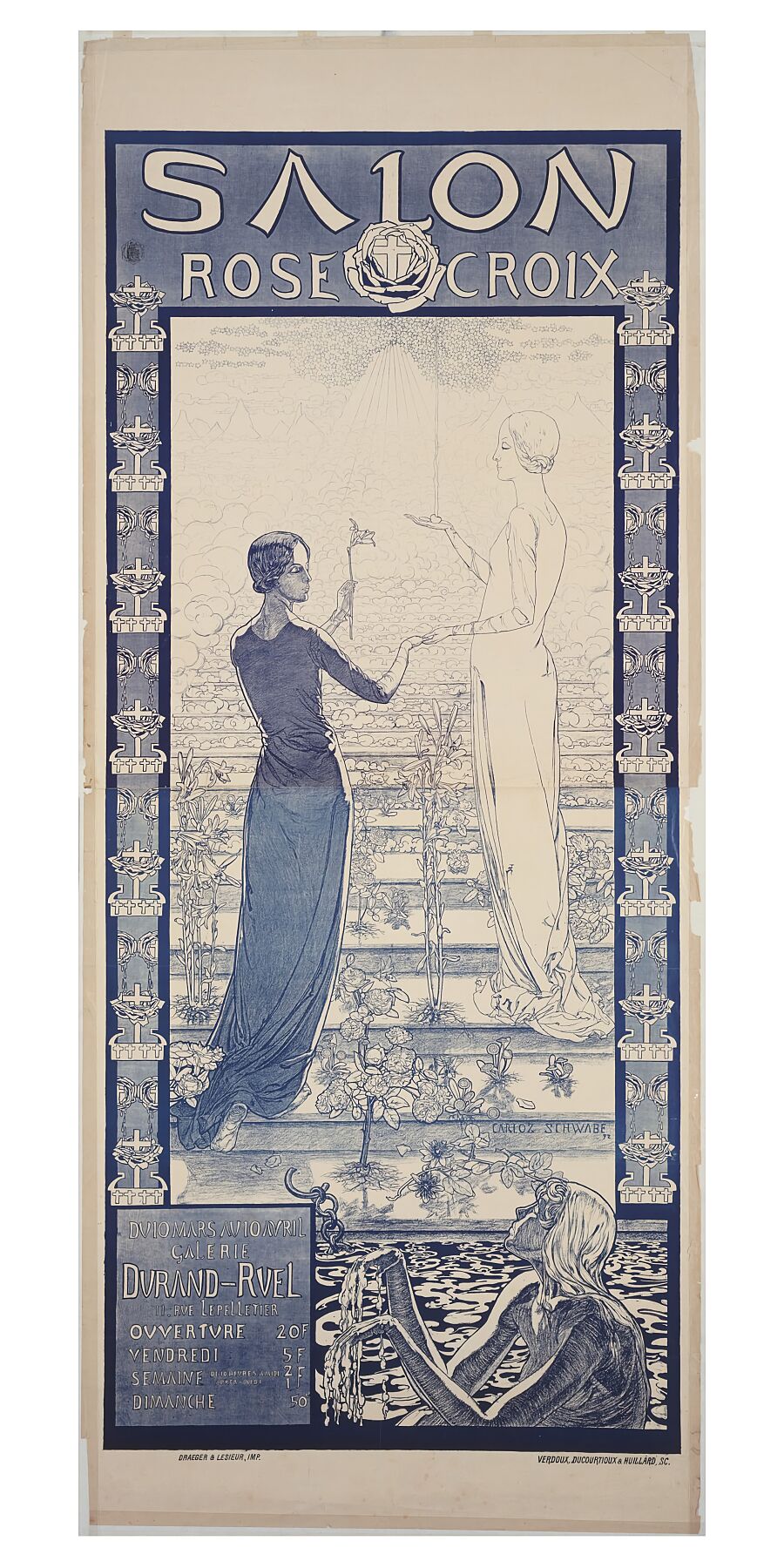 Poster for the First Salon de la Rose+Croix by Carlos Schwabe - 1892