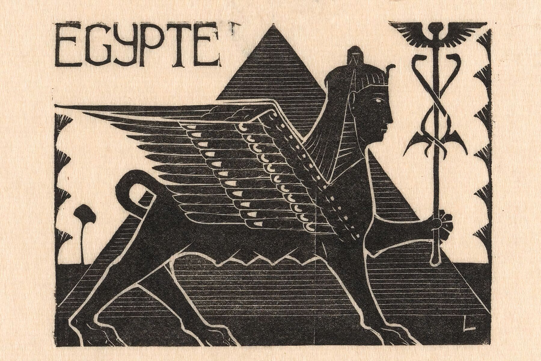 Sphinx and Pyramid by Mathieu Lauweriks - 1935