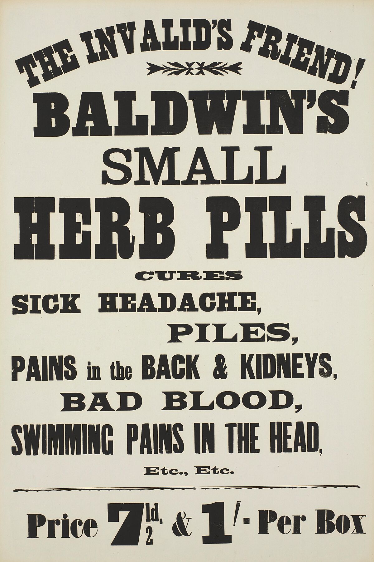 Baldwin's Small Herb Pills - c.1900