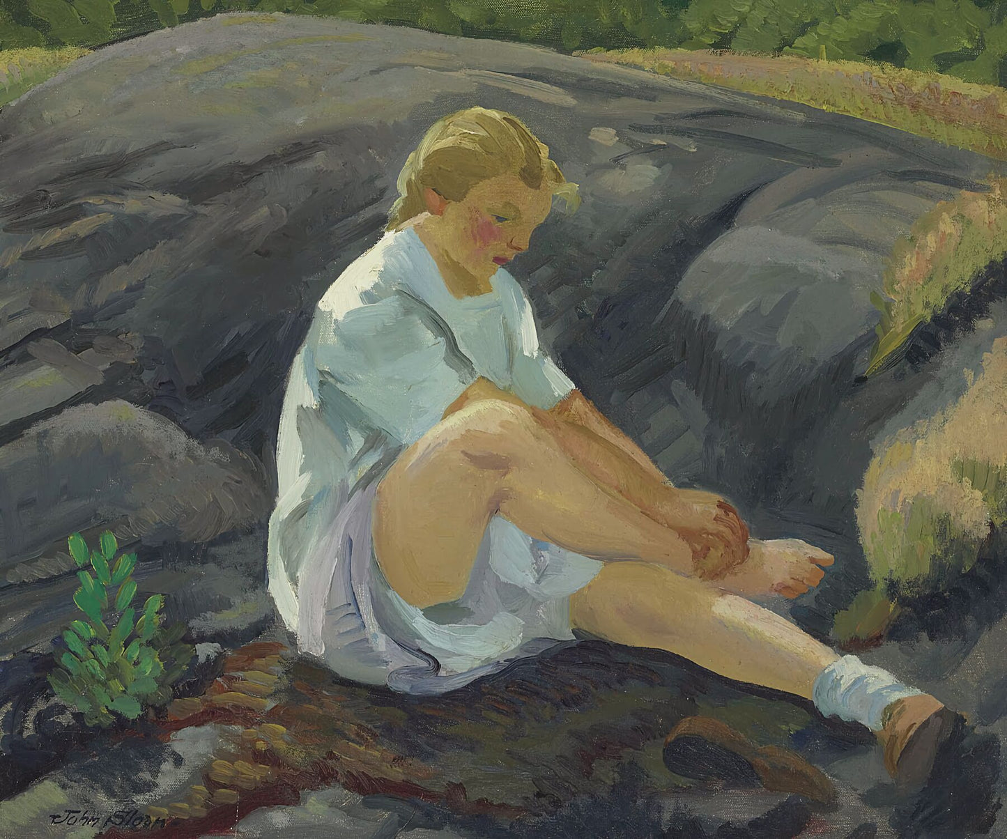 Going Barefoot  by John Sloan - 1915