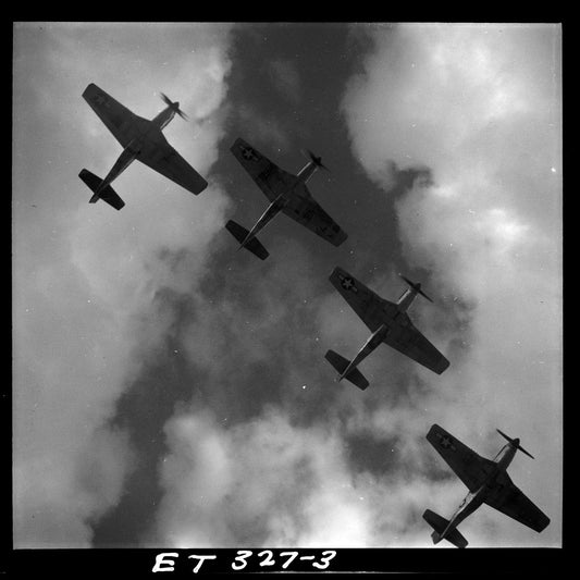 Four P-51 Mustangs Flying in formation by Toni Frissell - March 1945