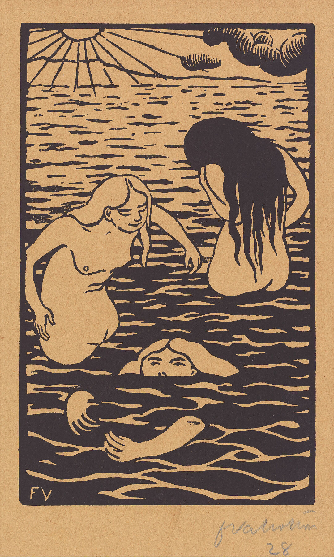 Three Bathers by Felix Vallotton - 1894