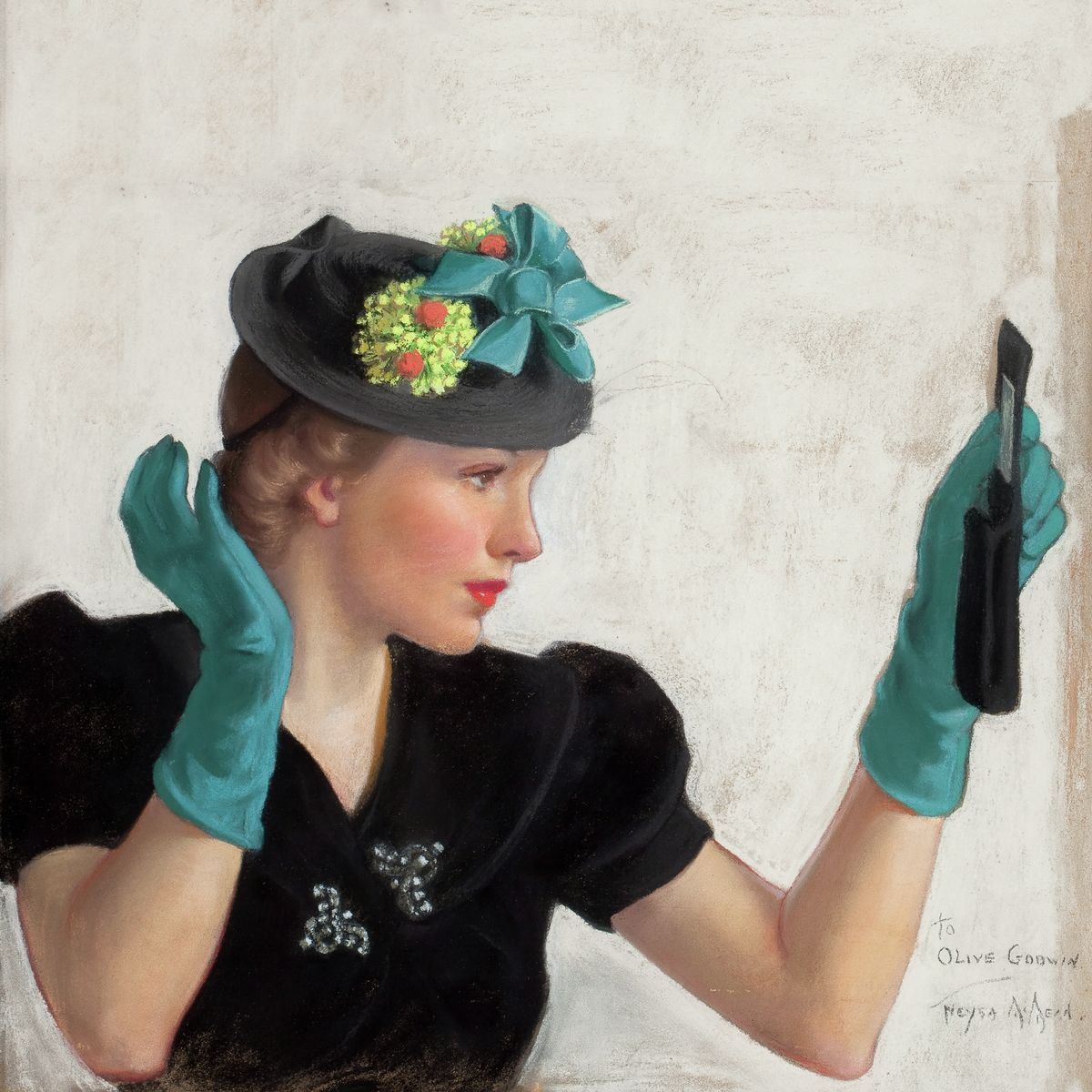 Portrait of Woman Looking in Mirror by Neysa McMein - June 1938