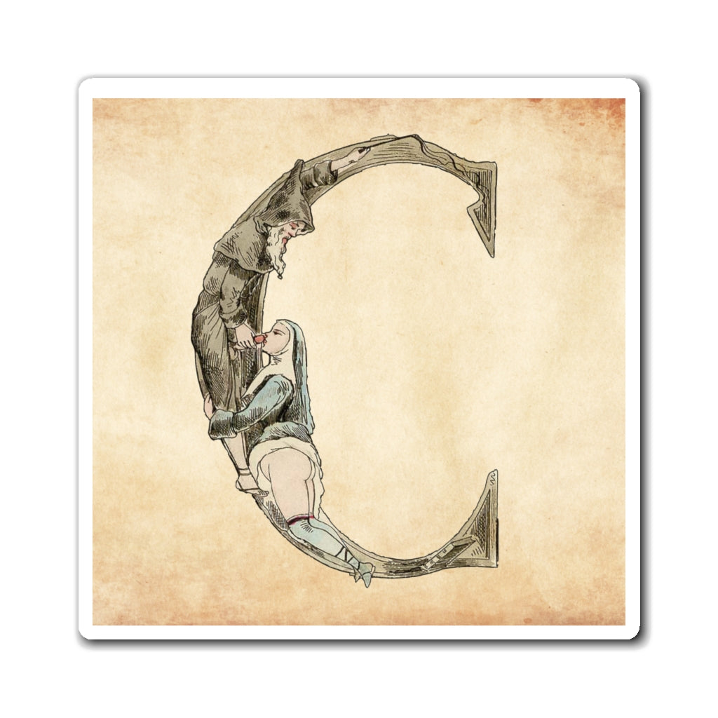 Magnet featuring the letter C from the Erotic Alphabet, 1880, by French artist Joseph Apoux (1846-1910)
