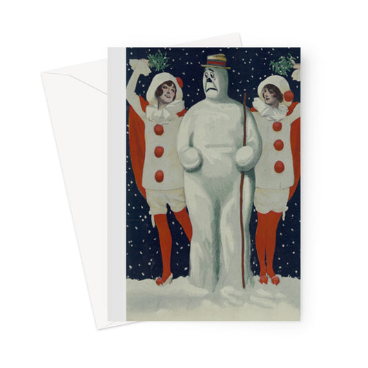 Un muñeco de nieve infeliz, Navidad 1913 - Tarjeta de felicitación