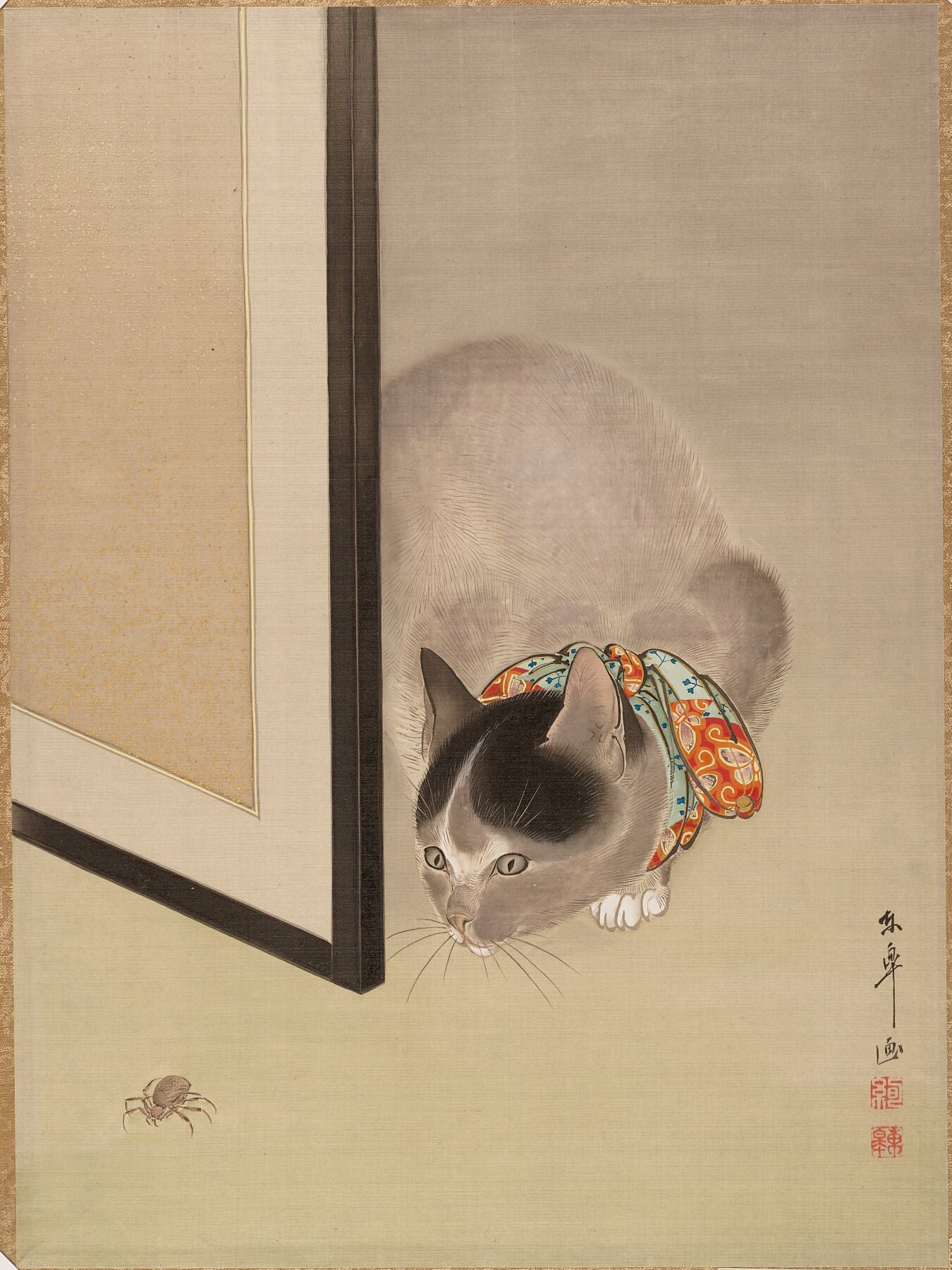 Cat Watching a Spider Oide Tōkō - ca. 1888–92 