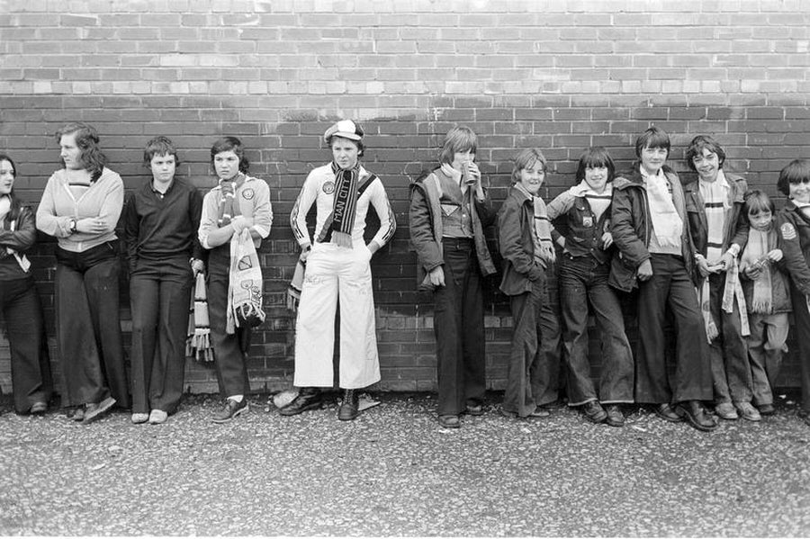 Group of Manchester City Supporters Against a Wall by Iain SP Reid - c. 1976