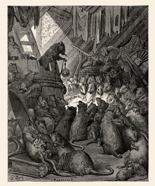 El consejo de las ratas de Gustave Doré - 1868 