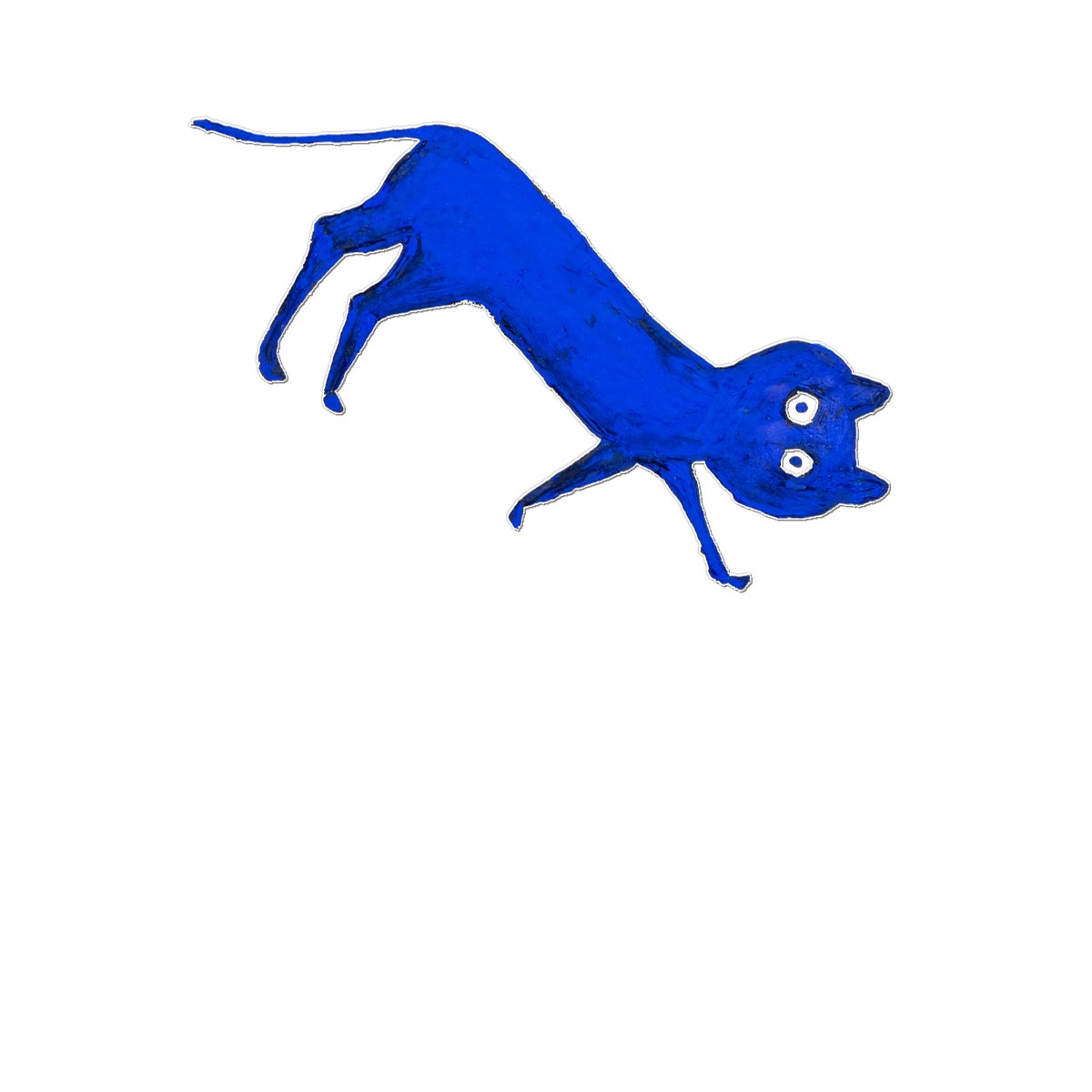 Blue Cat by Bill Traylor - Tattoo Temporary Tattoo