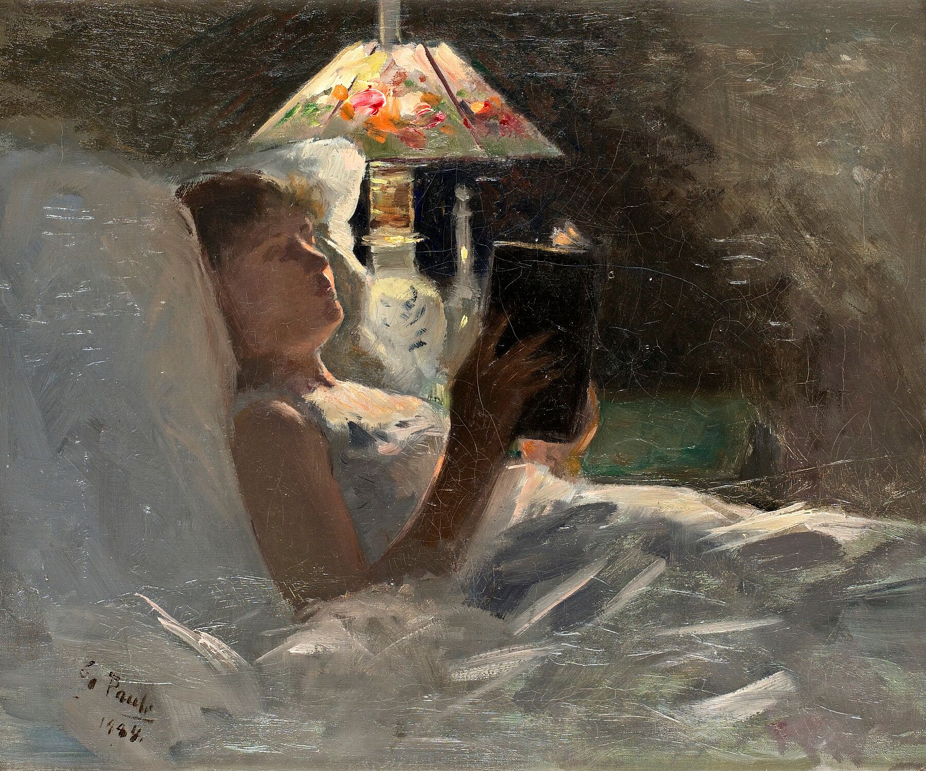 The Reading Light by Georg Pauli - 1884