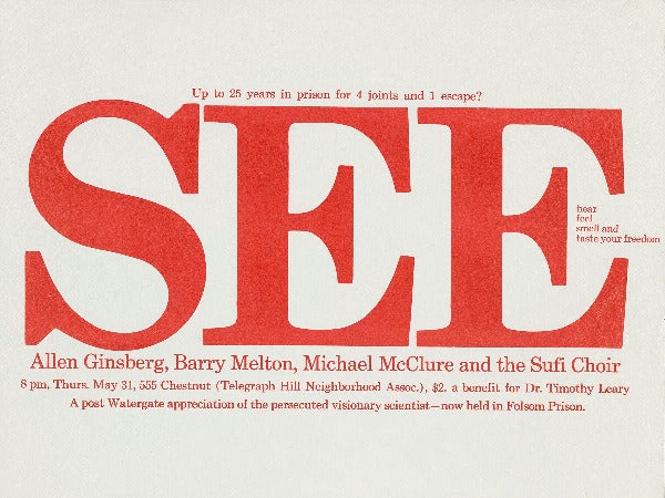 Starseed Benefits 'See' with Allen Ginsberg, Barry Melton, Michael McClure and the Sufi Choir - 1973