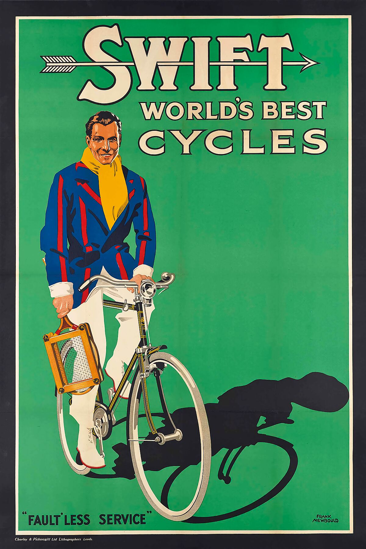 Frank Newbould (1887-1951) SWIFT, WORLD'S BEST CYCLES lithograph in colours, c.1935