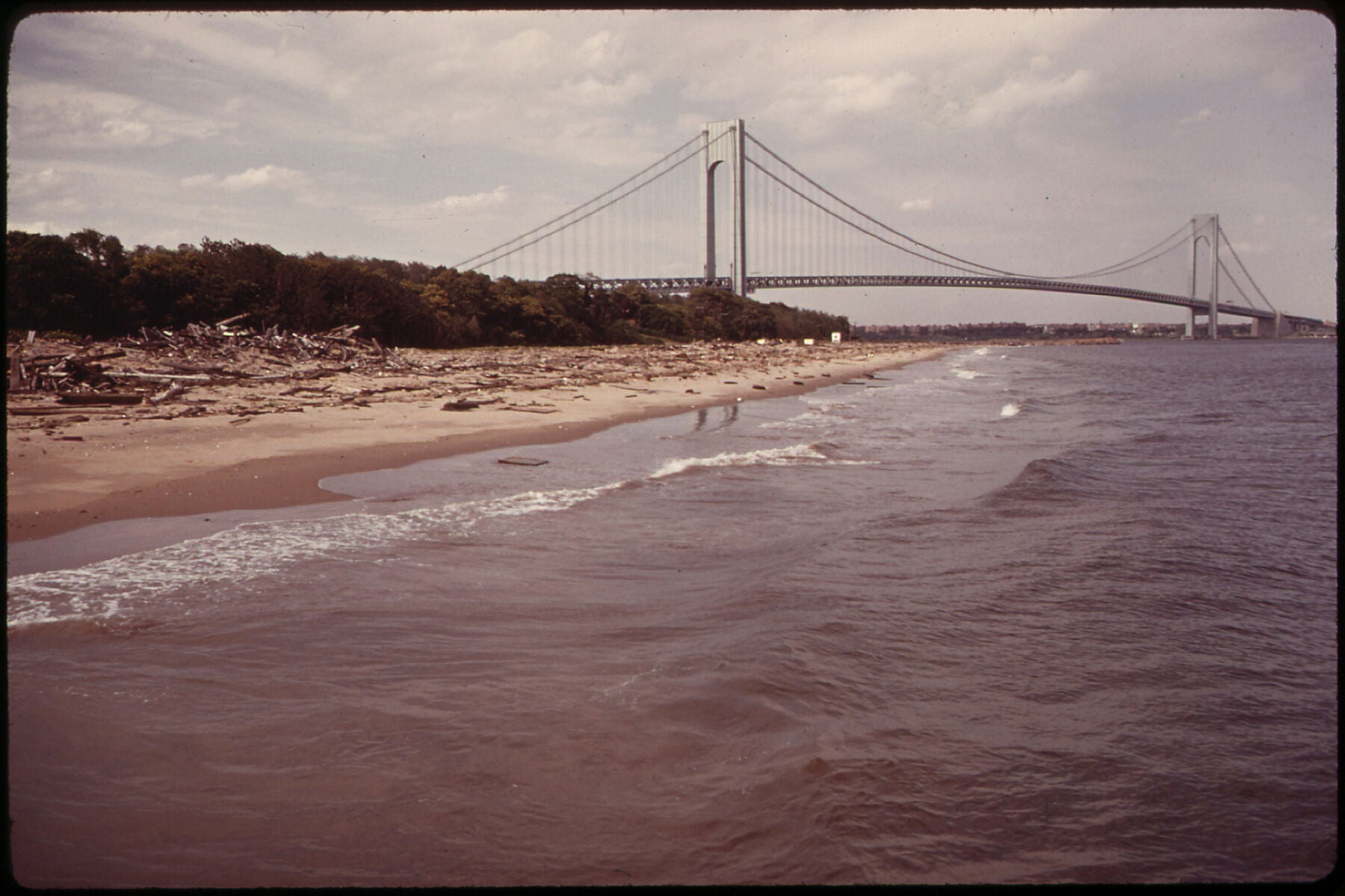 The Verrazano-Narrows Bridge Crosses New York Bay and Connects Staten Island and Brooklyn by Arthur Tress - 1973