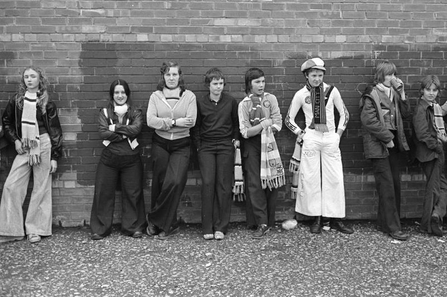 Manchester City Fans Along a Wall (crop) by Iain SP Reid - c. 1976