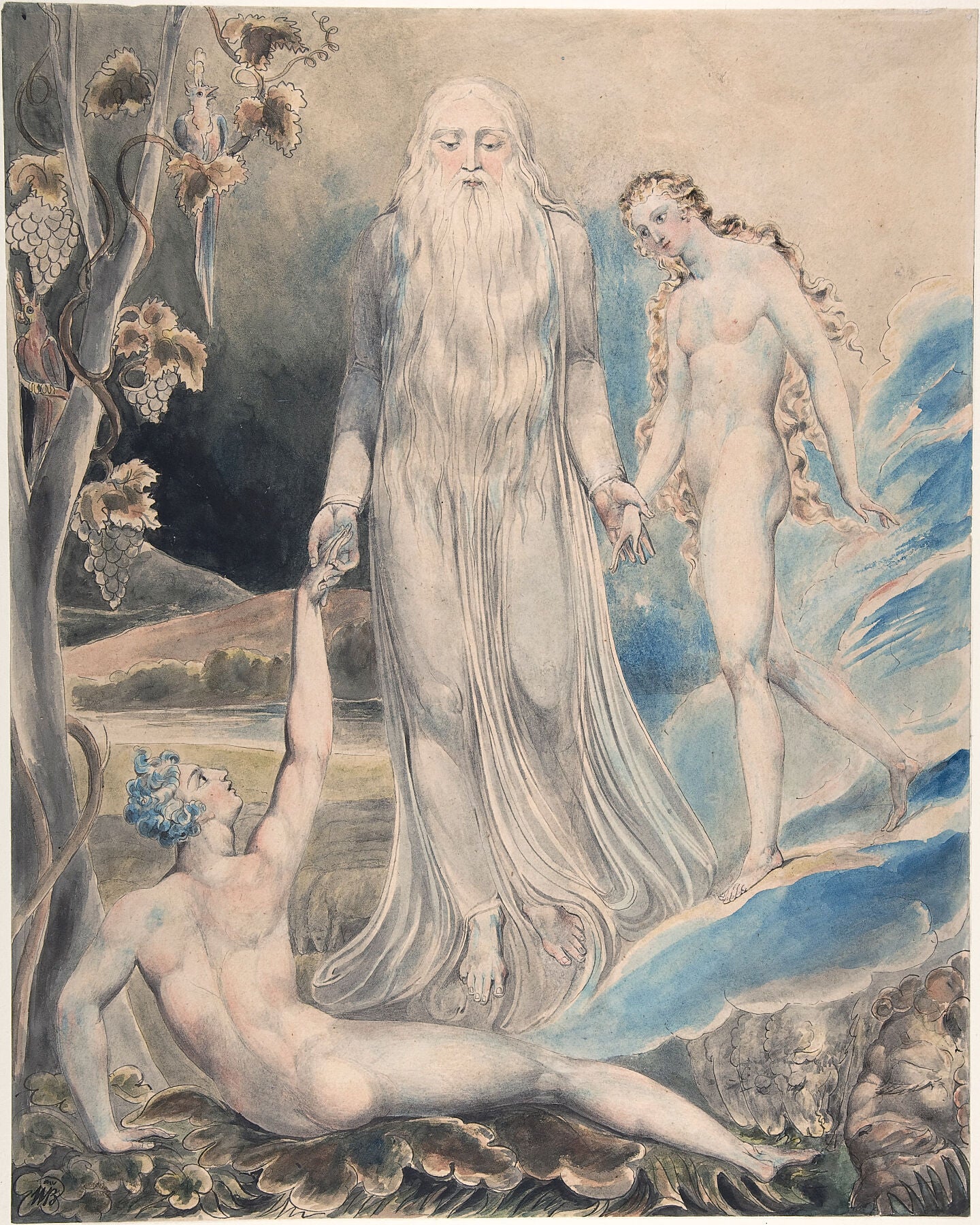 Angel of the Divine Presence Bringing Eve to Adam by William Blake - 1803