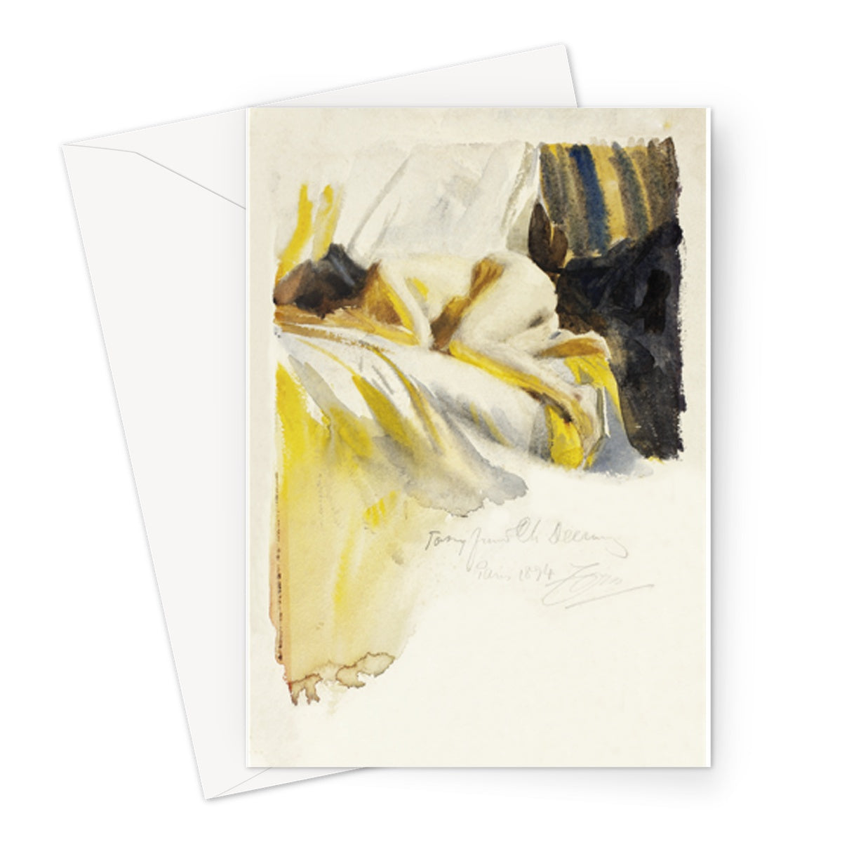 Nude Lying On Bed - Anders Zorn - 1894 - Greeting Card
