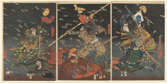 The Last Attack of the Kusunoki at Shijonawate by Utagawa Kuniyoshi - 1847.