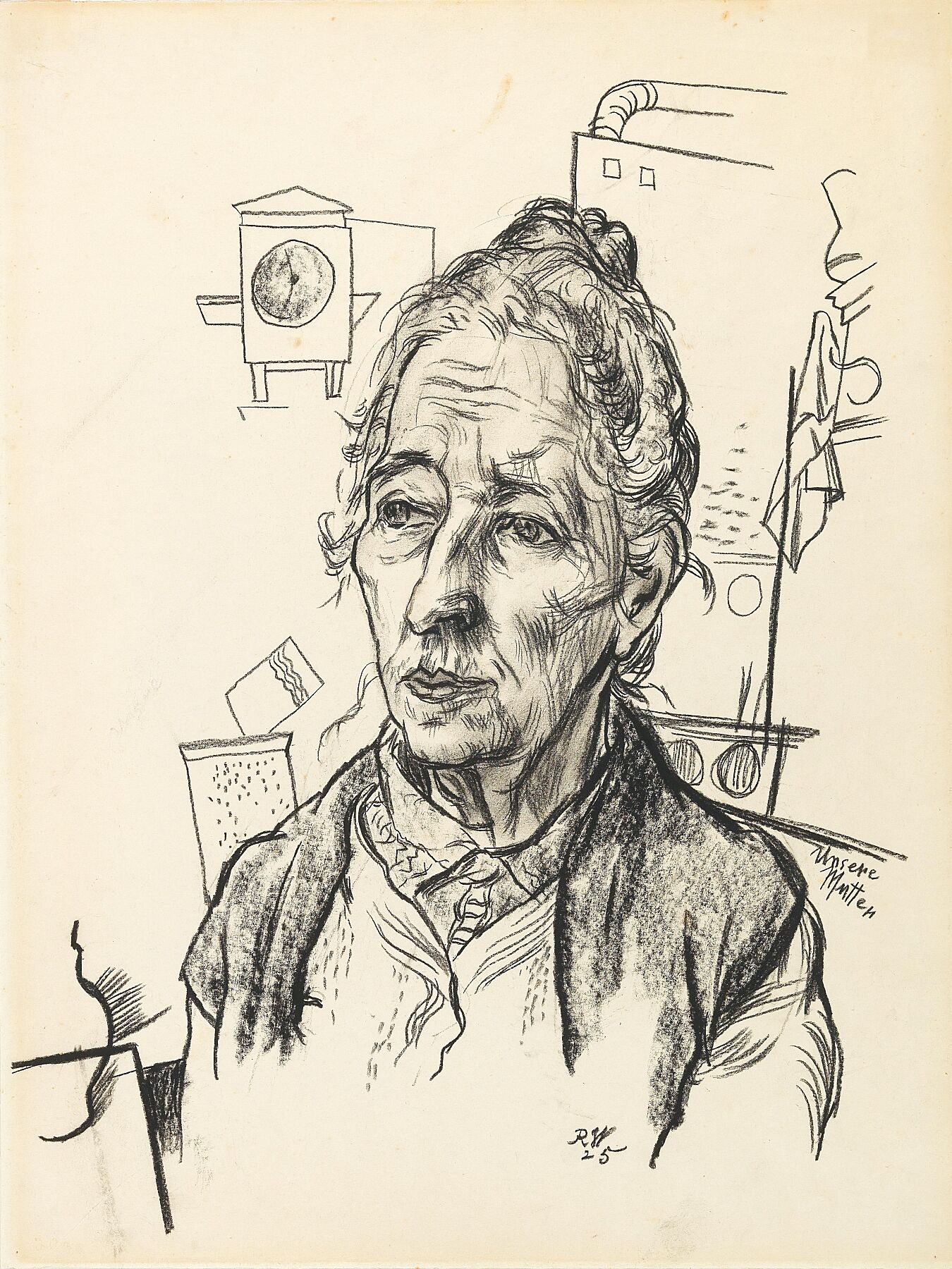 Our Mother, Portrait of the Artist's mother by Rudolf Wacker - 1926