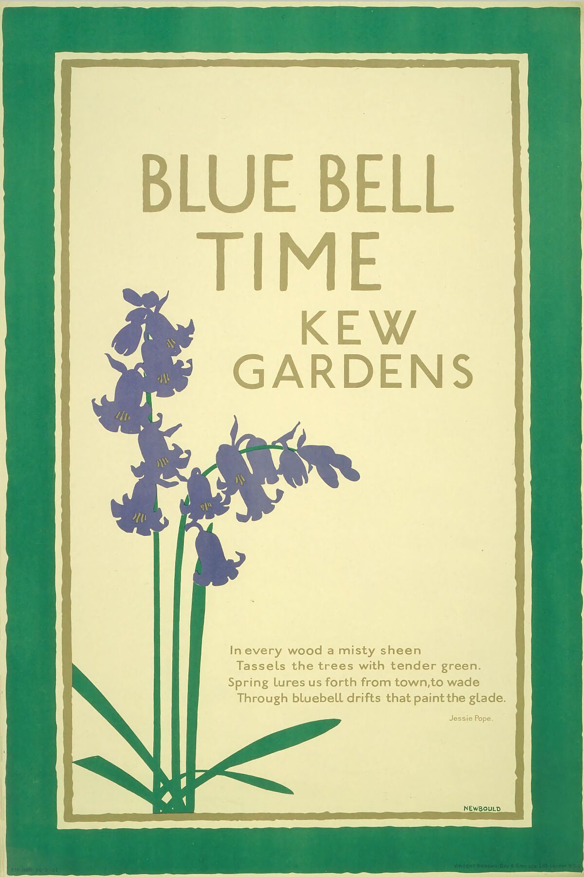 Blue Bell Time Kew Gardens by Frank Newbould - 1922