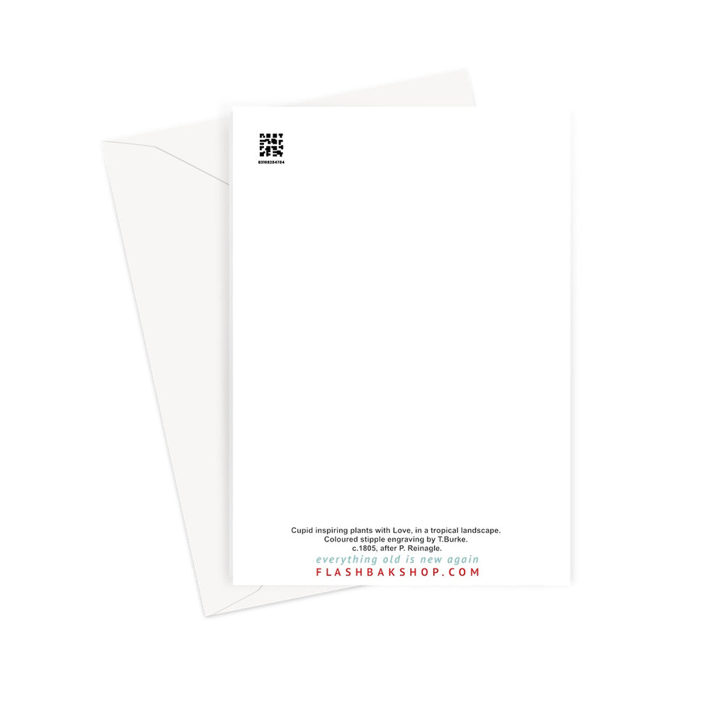 Cupid Inspiring Plants With Love by T.Burke, ca. 1805 - Valentine Greeting Card