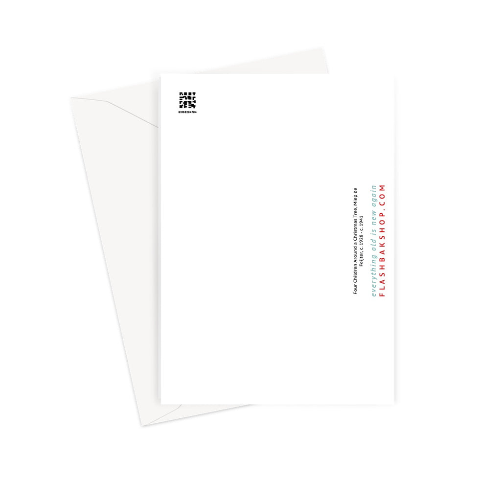 Quatre enfants autour d'un arbre de Noël, v. 1928 - ch. 1941 - Carte de vœux