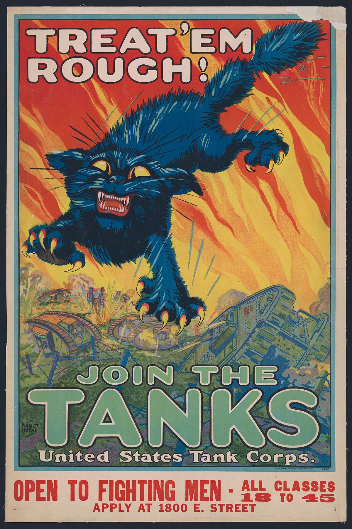 Treat 'em rough - Join the tanks United States Tank Corps by August William Hutaf - 1917