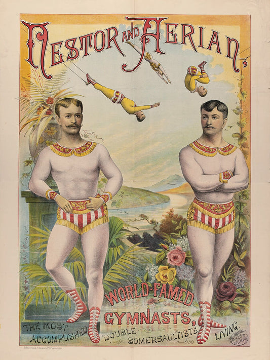 World-Famed Gymnasts, the Most Accomplished Double Somersaultists Living - c.1890