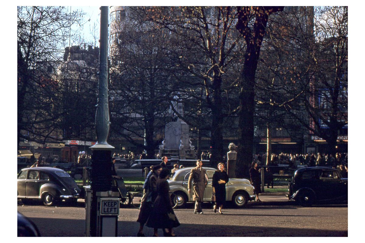 Leicester Square in London by Hardwicke Knight c.1953