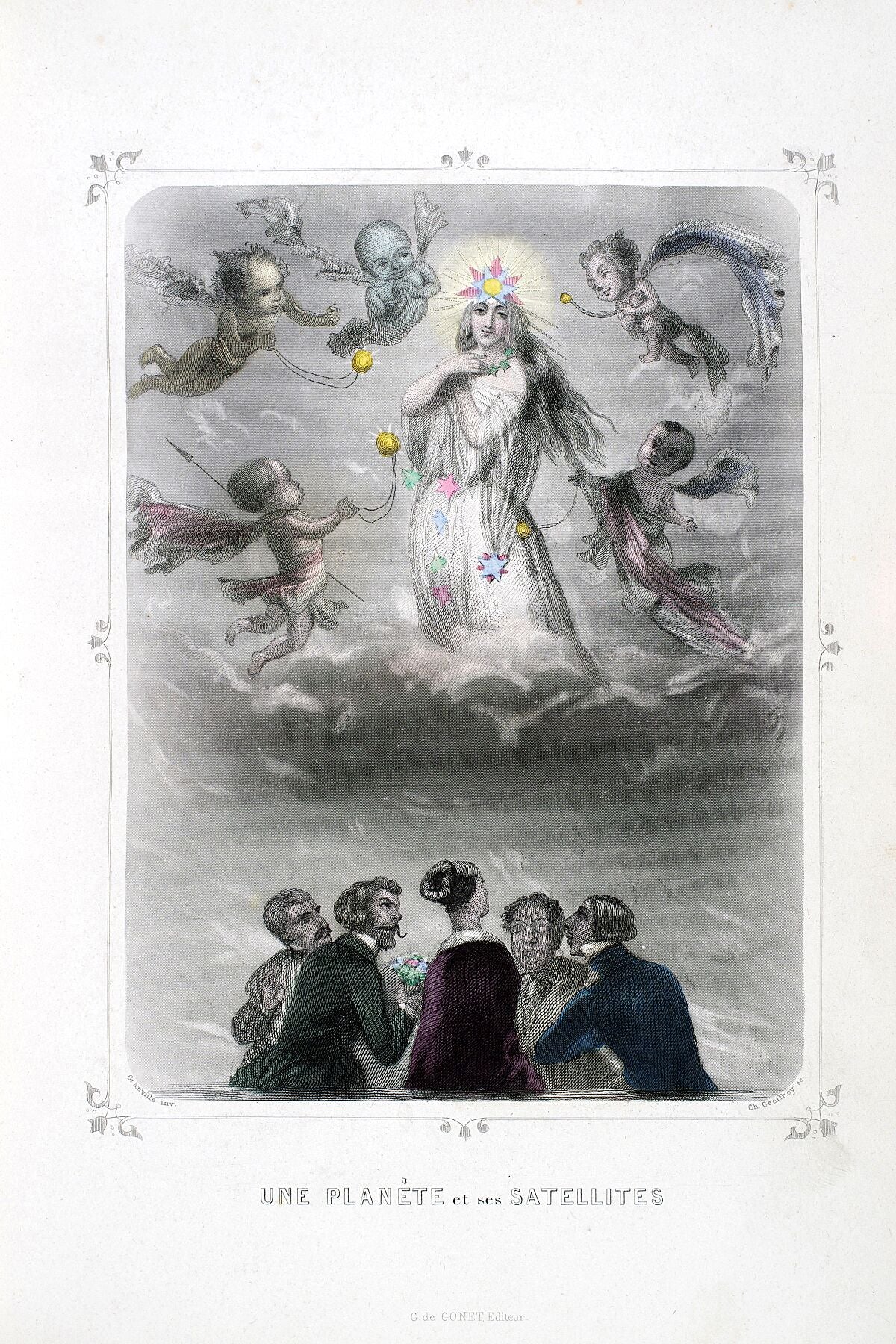 Une Planete et Ses Satellites by JJ Grandville - 1849