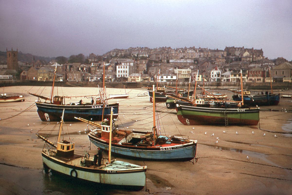Fishing Boats at St Ives by Hardwicke Knight - c.1955