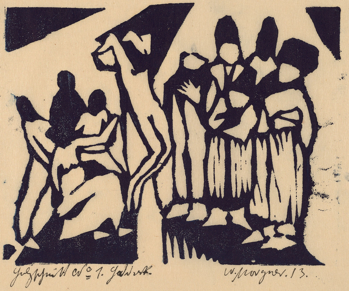 Crucifixion I by Wilhelm Morgner - 1913