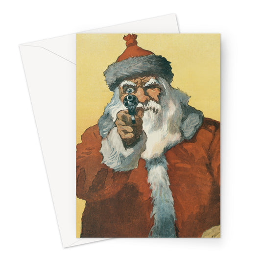 Santa Claus With a Handgun by Will Crawford - 1912, Greeting Card