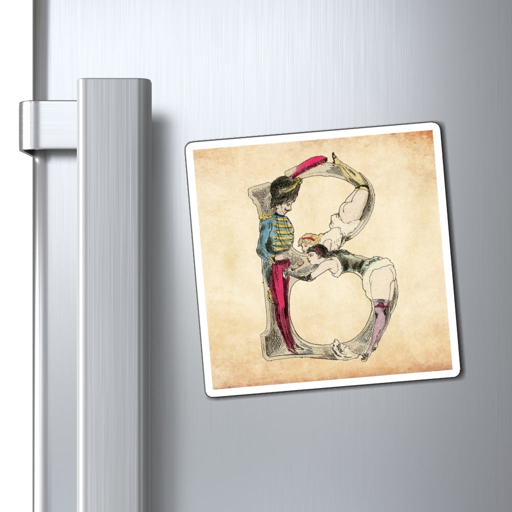 Magnet featuring the letter D from the Erotic Alphabet, 1880, by French artist Joseph Apoux (1846-1910).