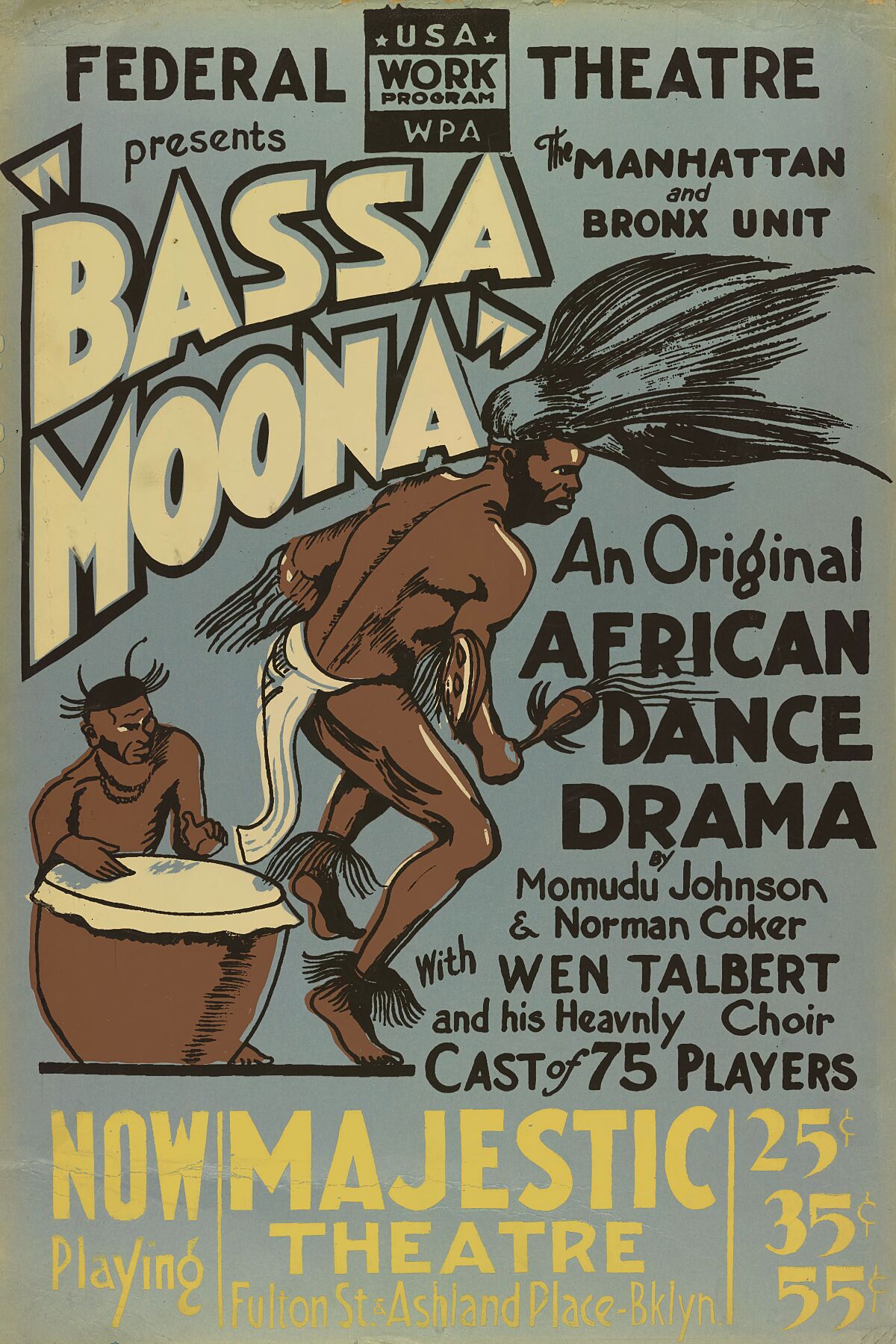 Poster for Bassa Moona, a production of the Federal Theatre Project Date circa 1936