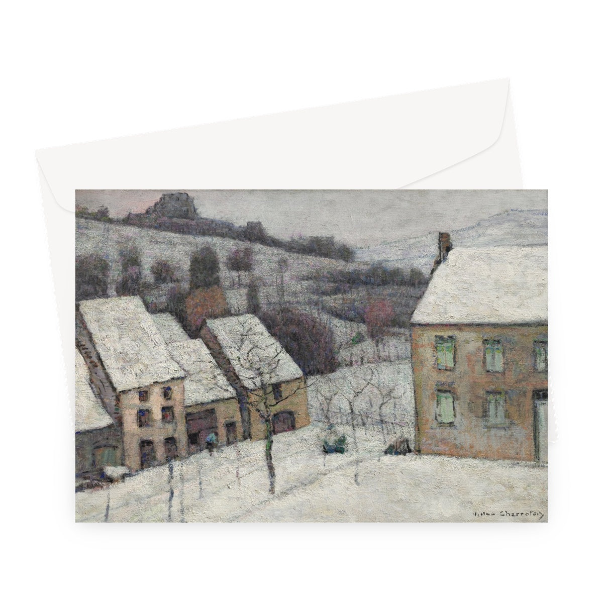 Murol in the Snow by Victor Charreton, c. 1920 - Greeting Card
