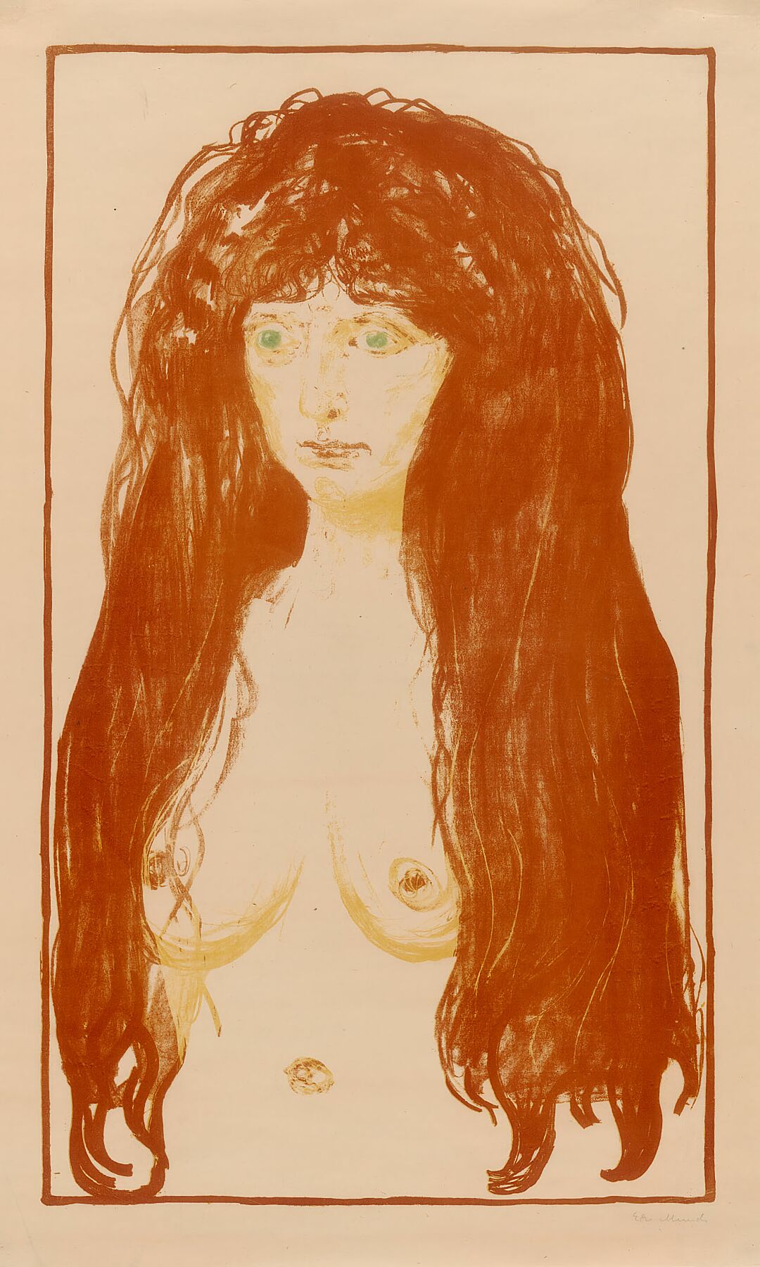 Woman with Red Hair and Green Eyes. The SinDate- 1902  Artist- Edvard Munch