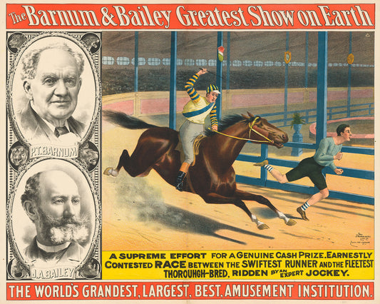 P.T. Barnum and James Bailey poster - c. 1881-1891