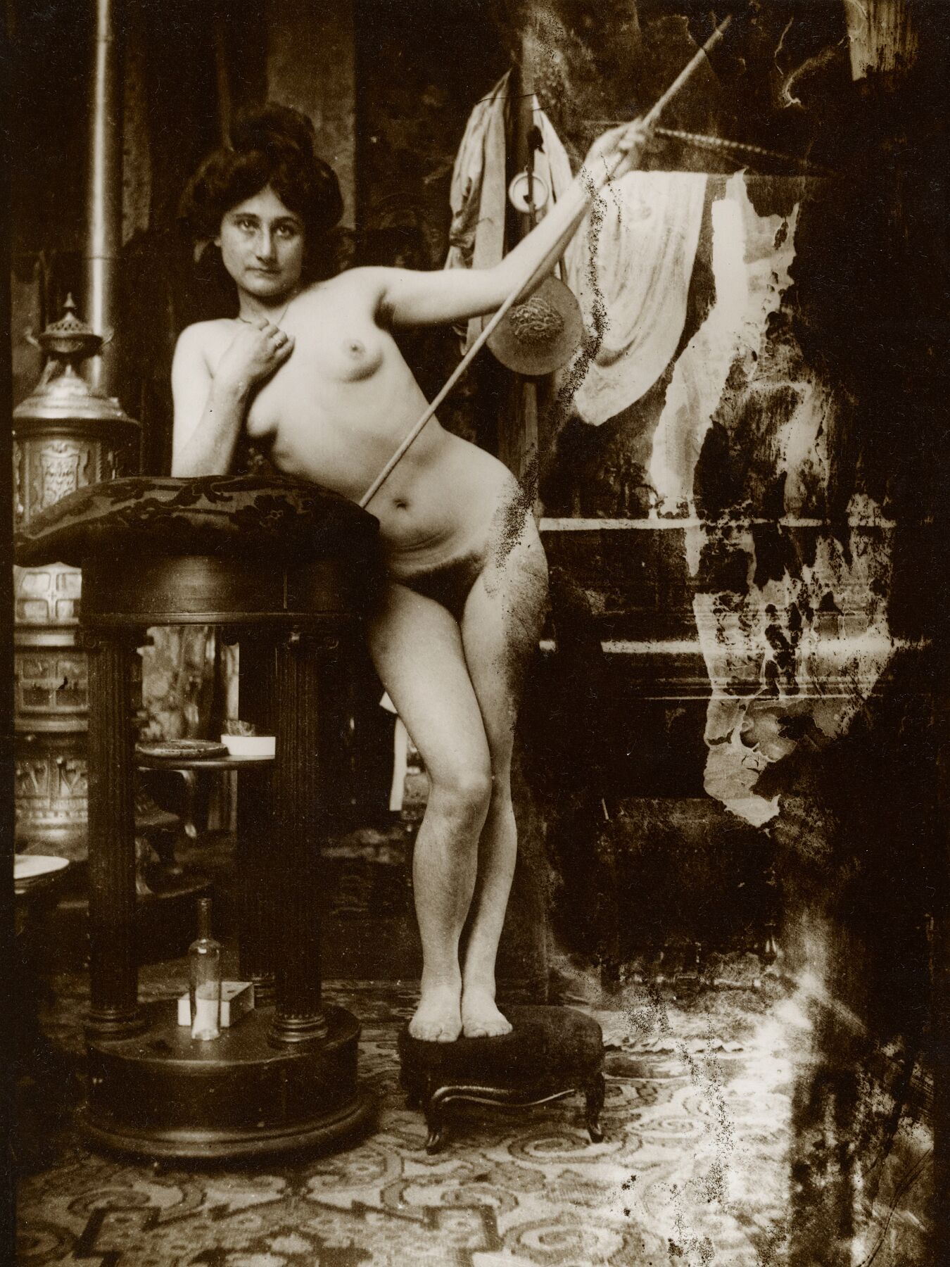 Female Nude with a Spear, Paris by Alphonse Maria Mucha - 1899