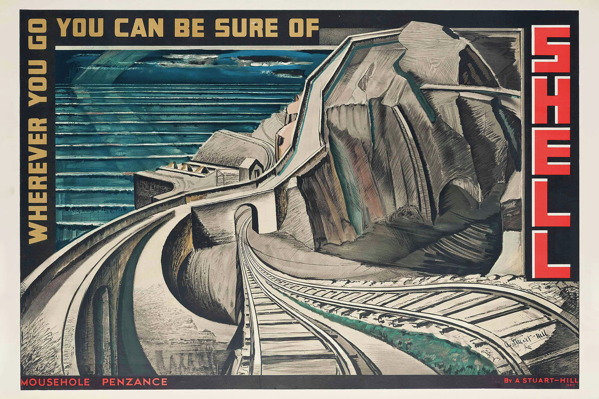 Shell advert for Mousehole, Penzance by Alexander Stuart-Hill - 1932