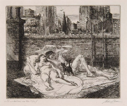 Sunbathers on the Roof by John Sloan - 1941.