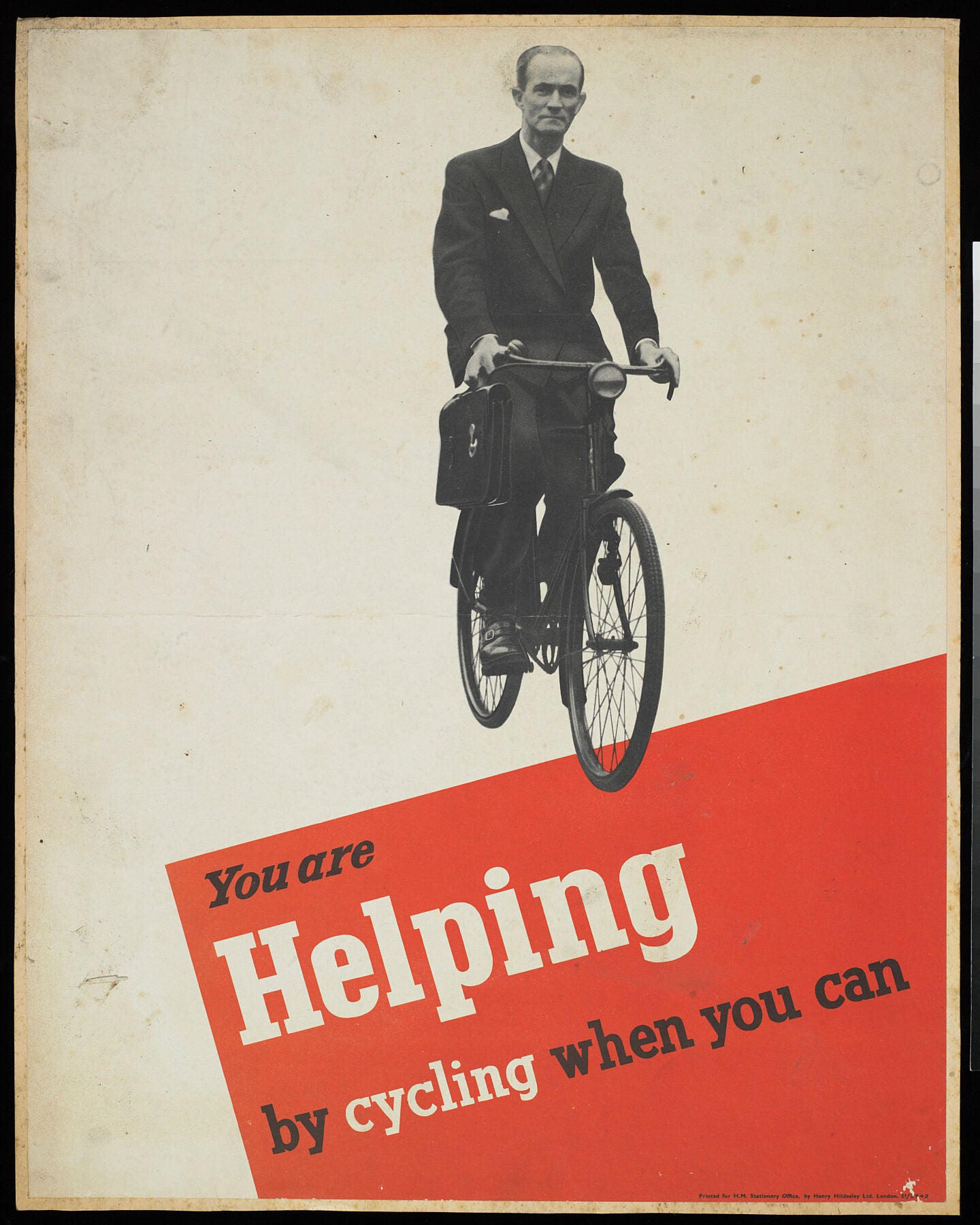 You are helping by cycling when you can' by Henry Hildesley Ltd - 1940s