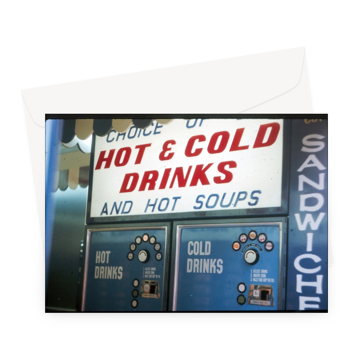 Máquina de bebidas frías y calientes de Bob Hyde, años 60 - Tarjetas de felicitación