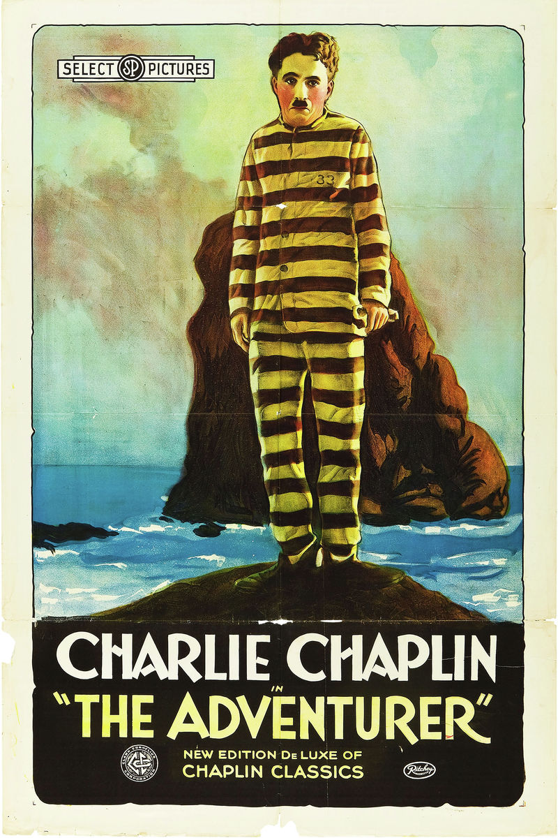 Cartel de 'El aventurero' con Charlie Chaplin - 1917 