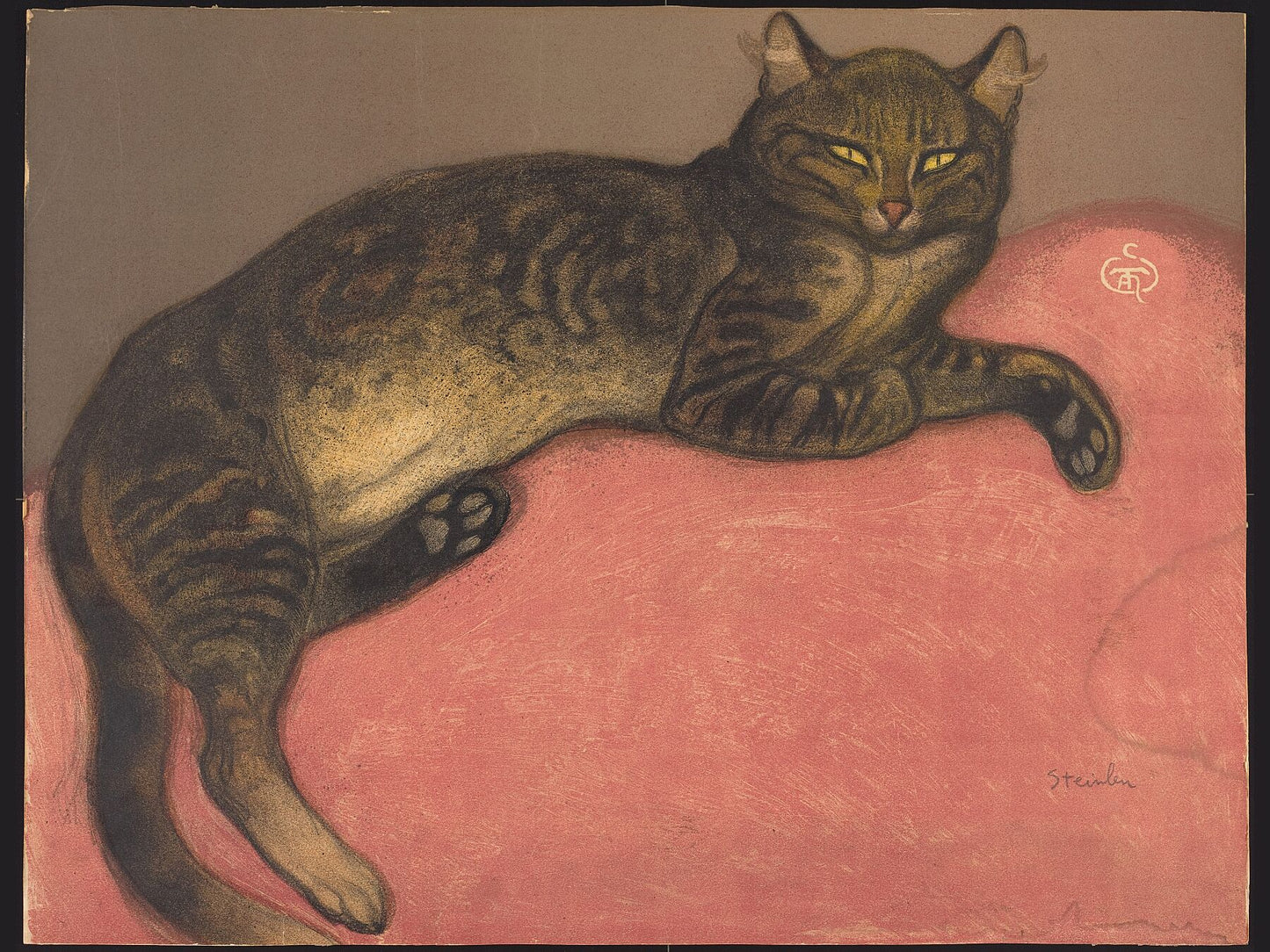 Winter Cat on a Cushion (L'hiver Chat sur un coussin) by Theophile Alexandre Steinlen