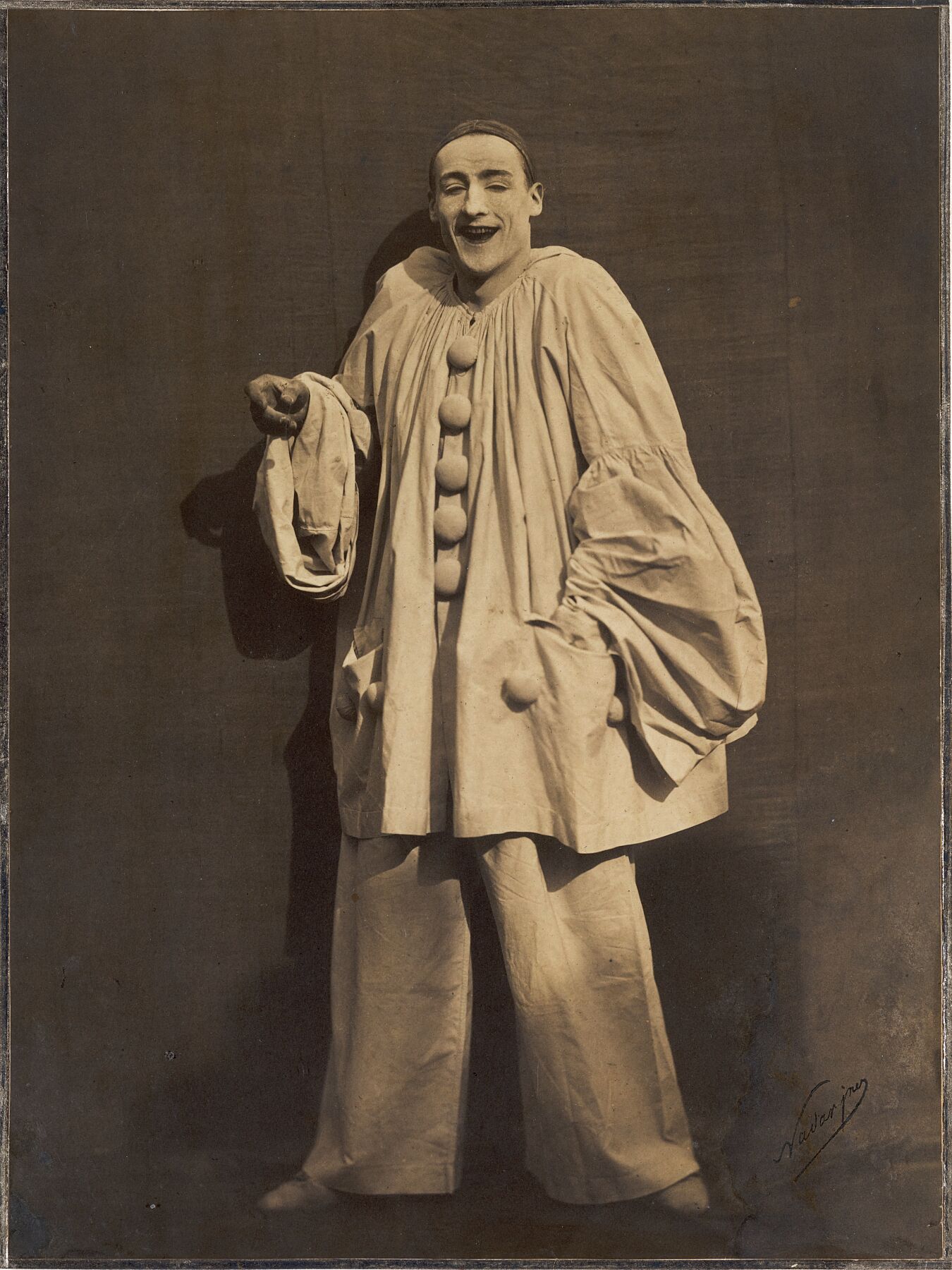 Pierrot Laughing by Nadar (French, Paris 1820–1910 Paris) and  his brother Adrien Tournachon (French, 1825–1903)  Person in Photograph- Jean-Charles Deburau - 1855